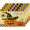 Manteles individuales de lino transfronterizos con renos navideños, tapetes de mesa, posavasos, tapetes para tazas de café, decoraciones navideñas, tapetes resistentes a las manchas y con aislamiento térmico