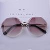Directamente del Fabricante, Gafas de Sol Degradadas para Mujer, Estilo Coreano, Modernas, Cara Redonda, Gafas de Sol con Protección Solar, Elegantes Gafas sin Montura