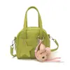 Bolsa de Mão Moda Estilo Coreano Feminina Verão Nova Simples para o Dia a Dia Bolsa Torrada Popular com Pingente Verde