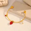 Nuevo Pulsera con Forma de C de Lele Jewelry con Lazo de Fresa, Diseño Multicolor de Insecto de Resina con Múltiples Elementos, Perfecto como Regalo para el Cumpleaños de una Mejor Amiga