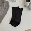Calcetines Finos de Color Sólido para Media Pierna Estilo Primavera Verano, Calentadores de Pierna Ulrafinos Estilo Coreano Ins sin Pie con Borde Enrollado en Blanco Crema