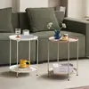 Mesa de Café Pequeña Nórdica, Mesa Lateral de Hierro Forjado para Sofá, Mesa Pequeña de Esquina de Plástico de Alta Resistencia, Mesa Redonda Pequeña Minimalista Moderna para Sala de Estar y Dormitorio