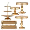 Juego de Soporte para Pasteles de Hierro Estilo Europeo Decoración de Bodas Tienda de Postres Soporte de Pie Plato para Pasteles