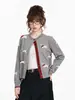 [Hilo Peinado Lavado] Cárdigan de Punto con Mangas Largas para Cachorros, Top de Moda Nuevo, Suéter Corto Ajustado para Mujer