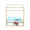 Placa Redonda de Vidro Geométrica de Luxo Leve Placa de Armazenamento para Cosméticos e Joias Estilo Nórdico Ins Dourada Placa Ocidental para Bolo e Sobremesa