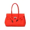 Bolsa Tote com Fecho Moda para o Trabalho Estilo Coreano Bolsa de Ombro de Gelatina Nicho Simples Bolsa de Axila Grande Capacidade Nova de Verão 2026