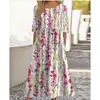 26 Nuevos Productos Transfronterizos Temu Amazon Aliexpress Moda Estampado Digital Vestido Ancho Fábrica de Origen Venta al por Mayor