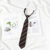 Corbata marrón de marca H para mujer, estilo universitario, jk, japonesa, de rayas cortas y sueltas, corbata de mano dk para hombre, ideal para la escuela.