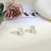 Pendientes Elegantes de Flor para Mujer Serie de Diseño Original Galvanizado Ecológico Aguja de Plata S925 Tienda Compra al por Mayor Accesorios
