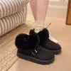 Botas de Nieve para Mujer 2026 Nuevo Modelo Transfronterizas Cálidas de Moda Botines Cortos con Forro de Felpa, Engrosados, Cierre de Hebilla, Slip-On Botas de Algodón para Nieve Venta al por Mayor