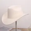 Chapéu de Cowboy Simples Versátil de Lã Respirável Cor Sólida para Primavera e Outono com Pena e Decoração de Strass Chapéu de Jazz Moderno