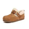 Sandálias Birkenstock forradas com fleece para meninas, nova coleção outono/inverno 2026, sapatos infantis modernos e versáteis, sapatos simples de algodão para crianças mais velhas, estilo da moda