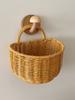 Cesta de Almacenamiento para Cebolla, Jengibre y Ajo de Cocina Montada en la Pared Cesta Tejida de Mimbre de Imitación Satchchel Retro Cesta Pequeña Cesta de Frutas Cesta de Flores Cesta de Huevos
