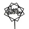 Bandera Decorativa para Pastel de Acrílico Tarjeta de Fiesta Feliz Cumpleaños Enchufe Decoración Creativa para Pastel Paquete de 10