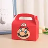 Em estoque Caixa de Bolo Tema Mario Desenho Animado Dobrável Portátil Caixa Acompanhamento de Festa Presente Caixa de Doces Bolo Assando