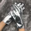 Guantes de Cosplay Reflectantes Finos de Cuero Patentado Sexy Europeo y Americano para Adultos, Ropa Divertida para Actuación Escénica, Accesorios
