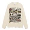 Camiseta de manga curta estampada americana retro Hueng-Min transfronteiriça Vintage Washed Heavy-duty Crewneck Hooded Sweatshirt