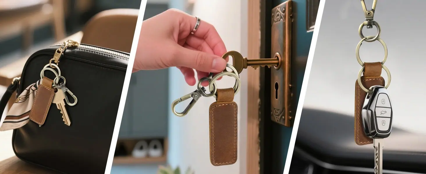 Genuine Leather Car Keychain