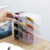 Portalápices oblicuo importado de Japón, transparente, grande, para estudiantes, caja de almacenamiento de escritorio, multifuncional, para cosméticos y papelería.