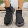 Botas de Nieve Gruesas de Invierno Rusas Nuevas con Forro de Felpa para Mujer, Talla Grande, Botines Cortos Cálidos de Toalla, Zapatos de Algodón