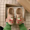 Zuecos Rojos de Manzana Tomate de Suela Gruesa para Aumentar la Altura para Mujer, Zuecos de Boda, Lindos Zapatos Cerrados de Eva Antideslizantes para Exteriores de Verano