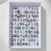 Anillos de Piedras Preciosas Exagerados y Coloridos de Estilo Europeo y Americano para Mujer con Incrustación de Aleación, 40 Piezas Aleatorias de Accesorios de Joyería de Mano Misceláneos