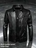 Jaqueta de Couro para Motociclista Masculina Europeia e Americana com Gola Alta, Jaqueta de Couro PU Slim Fit, Roupa Exterior Casual de Outono e Inverno, Estilo de Comércio Exterior Transfronteiriço