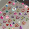 Pegatinas Coloridas para Uñas con Forma de Corazón de Niña Dopamina Gelatina Patrón de Corazón Rosa Melocotón Estéreo para Uñas DIY Lindo