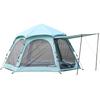 Tienda Hexagonal Automática de Apertura Rápida para Acampar al Aire Libre con Puerta Doble y Ventanas de Piso a Techo de Cuatro Lados, Tienda de Jardín de Lujo que se Abre en un Segundo