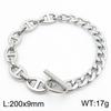 Pulseira de moda em aço inoxidável com costura bicolor, corrente japonesa masculina NK, corrente Figaro, colar com fecho OT, joia