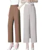 Pantalones mom hechos a medida, pantalones de verano finos estrechos de pierna ancha, pantalones rectos holgados de cintura alta con caída de nueve puntos para mediana edad y personas mayores