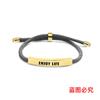 Pulseiras Tecidas Coloridas Transfronteiriças Europeias e Americanas Aproveite a Diversão da Vida Presentes Inspiradores de Feriado Pulseiras de Aço Inoxidável Gravadas