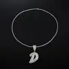 Nuevo Colgante de Letra Personalizado Plata 925 Incrustado con Moissanita Joyería Estilo Ins Versátil Collar Hip-Hop Accesorios de Moda