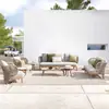 Patio Nórdico Sofá de Mimbre Balcón Ocio al Aire Libre Preparación Jardín Exterior Impermeable Secado al Sol Aleación de Aluminio Combinación de Muebles
