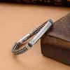 Pulseira Masculina Design de Nicho Retrô Padrão Quilha Ping An Tecida Masculina Moderna Feminina Corrente Novo Outlet de Fábrica