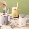 Caneca de Aço Inoxidável 304 com Tampa e Colher para Escritório Feminino Copo de Café Grande Capacidade Copo de Chá Copo para Beber Mk9