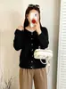 Top redondo com recorte vazado, modelagem solta, para mulheres plus size, jaqueta de manga longa, estilo outono 2026, cardigã de tricô para mulheres plus size