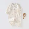 Mameluco de Algodón Puro con Cuello de Solapa Mangas Largas Traje para Gatear Clase A Mameluco de Bebé Sin Huesos Ropa de Otoño Mameluco Sin Huesos para Bebé y Niño Pequeño
