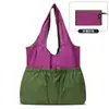 Bolsa Tote Grande de Lona con Múltiples Bolsillos y Cremallera Portátil Ligera Plegable Ecológica Bolsa de Compras Versátil para el Trayecto Bolso de Mano