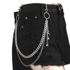 Joyería Transfronteriza Europea y Americana Anillo de Doble Capa Geométrico Cadena para Pantalones Decoración de Pantalones con Colgante de Estrella y Luna Versátil