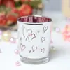 Copo de Vela Gravado em Forma de Coração Pintado à Mão para o Dia dos Namorados, Porta-Vela de Vidro Fosco para o Dia dos Namorados Chinês, Decoração de Casamento Vermelha Estilo Simples