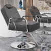 Nuevo Modelo de Silla de Peluquería Reclinable para Corte de Cabello y Afeitado, Asiento Engrosado, Giratoria y de Altura Ajustable, Acero Inoxidable, para Peluquería y Tintes