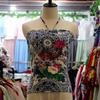 Falda de Estilo Étnico Algodón Lino Pintura a Tinta Bordada Falda de Tres Capas con Gran Vuelo Falda Étnica de Flores Grandes para Mujer