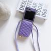 Adecuado para Samsung Zflip 30% de descuento Bolso con Cremallera de Patrón de Diamante Zflip6 Portatarjetas Cruzado Billetera para Monedas Estuche Protector