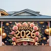 Tela de Fondo de Año Nuevo Transfronteriza Decoración de Año Nuevo Suministros de Decoración Festiva Tela Colgante de Fondo Atmósfera Ligera Personalización