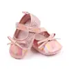 Directo de fábrica PU bebé brillante moda lazo niña pequeña zapatos de cuero zapatos para niños pequeños BHX3060