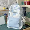 Mochila Escolar Novo Estilo com uma Vibe Suave, Mochila Gradiente Verde Matcha Ins Healing Estilo Coreano para Meninas do Ensino Fundamental II e Médio