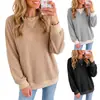 Amazon Transfronterizo Europeo y Americano Otoño e Invierno 2026 Nuevo Suéter Casual para Mujer Parches Bloque de Color Waffle Manga Larga Camiseta