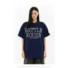 Camiseta Retro Americana de Manga Corta con Letras de Perlas para Hombres y Mujeres, Top Holgado de Media Manga de Moda Veraniego High Street para Parejas