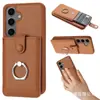 Adequado para Celular Samsung S245U Capa Protetora Anti-Queda Design com Slot para Múltiplos Cartões Retrátil Capa de Couro para Celular Rfid Atacado